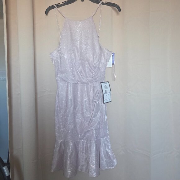 Nightway Shimmer Halter Dress - Picture 3 of 5